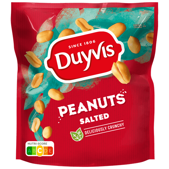 Foto van Duyvis Peanuts salted op witte achtergrond