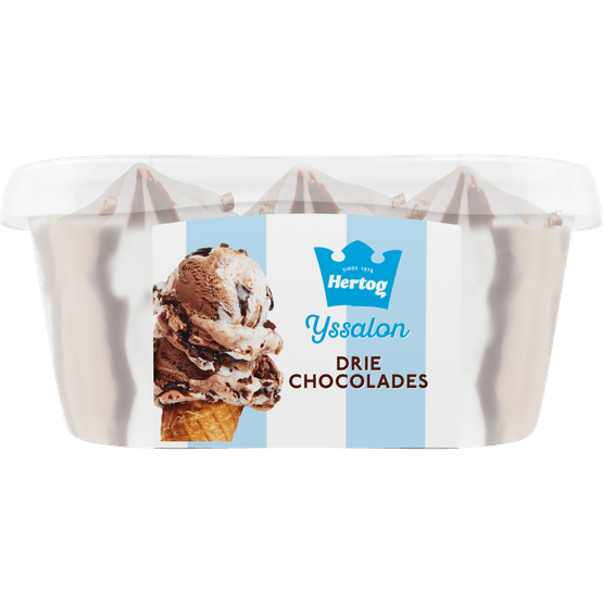 Foto van Hertog Drie chocolades op witte achtergrond