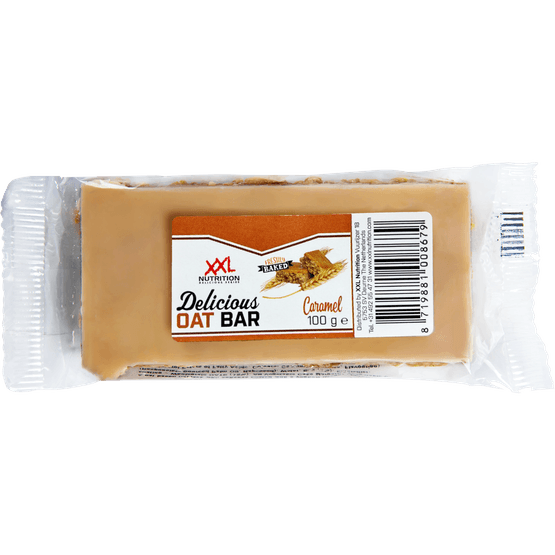 Foto van XXL NUTRITION Delicious oat bar caramel op witte achtergrond