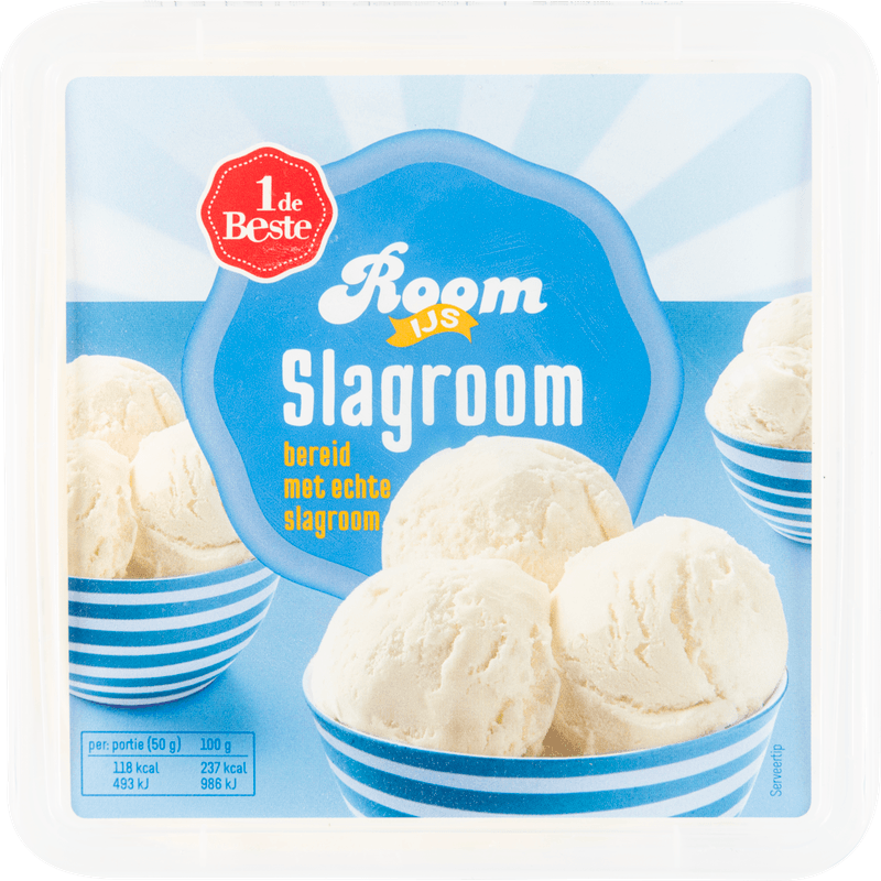 1 De Beste Roomijs slagroom