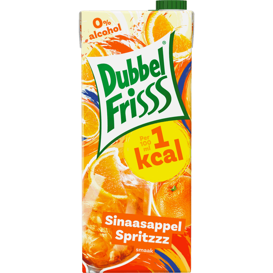 Foto van Dubbelfrisss Sinaasappel spritzzz op witte achtergrond