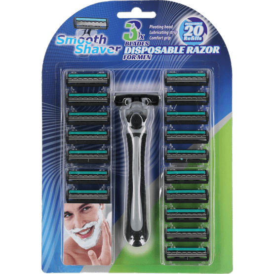 Foto van Scheermesjes op witte achtergrond