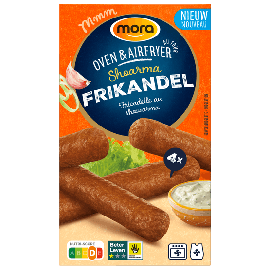 Foto van Mora Frikandel shoarma oven & airfryer 4 st. op witte achtergrond