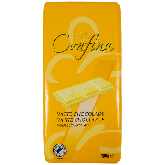 Foto van Confina Chocoladereep wit op witte achtergrond