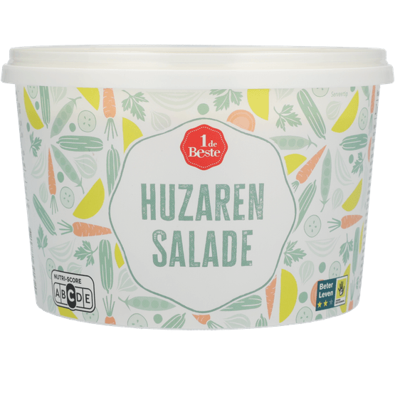Foto van 1 de Beste Huzarensalade op witte achtergrond