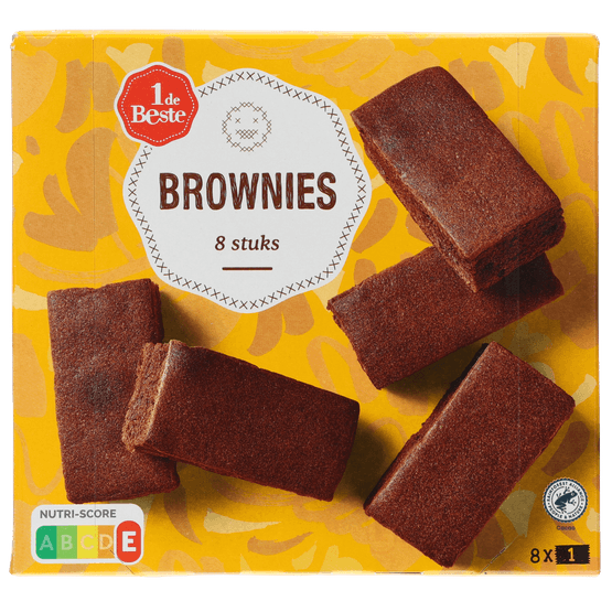 Foto van 1 de Beste Brownieblokjes 8 st. op witte achtergrond