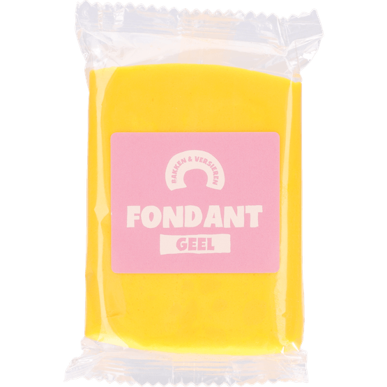 Foto van Bakken en versieren Rolfondant geel op witte achtergrond