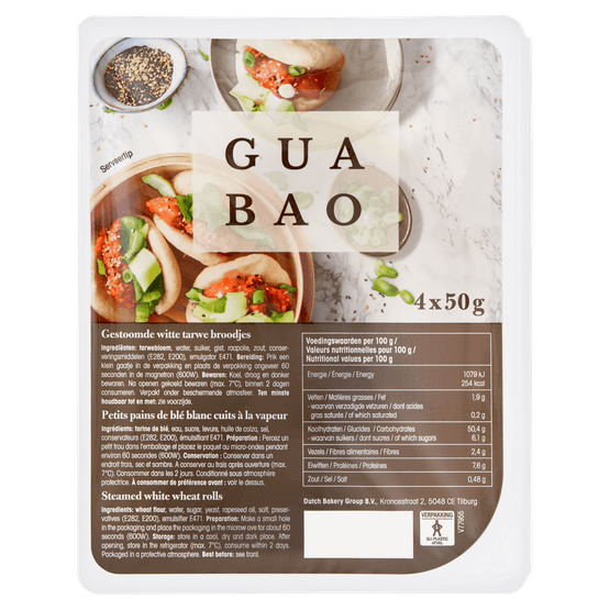 Foto van Dutch Bakery Gua bao op witte achtergrond