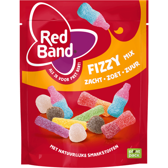 Foto van Red Band Snoepmix fizzy op witte achtergrond