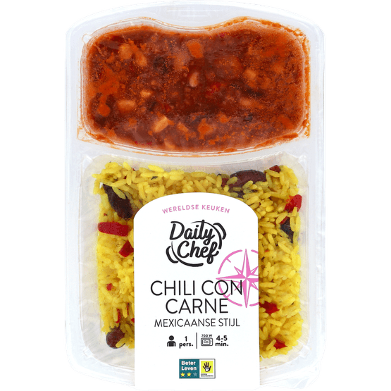 Foto van Daily Chef Mexicaanse chili con carne op witte achtergrond