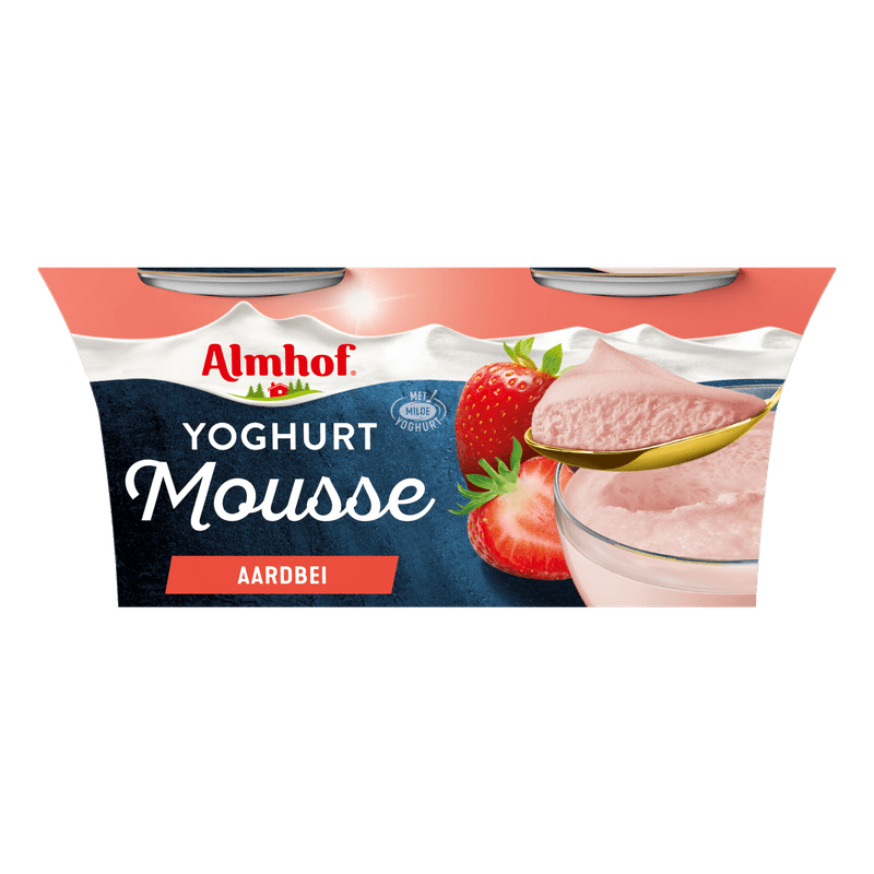Almhof Yoghurt mousse aardbei 2 st.