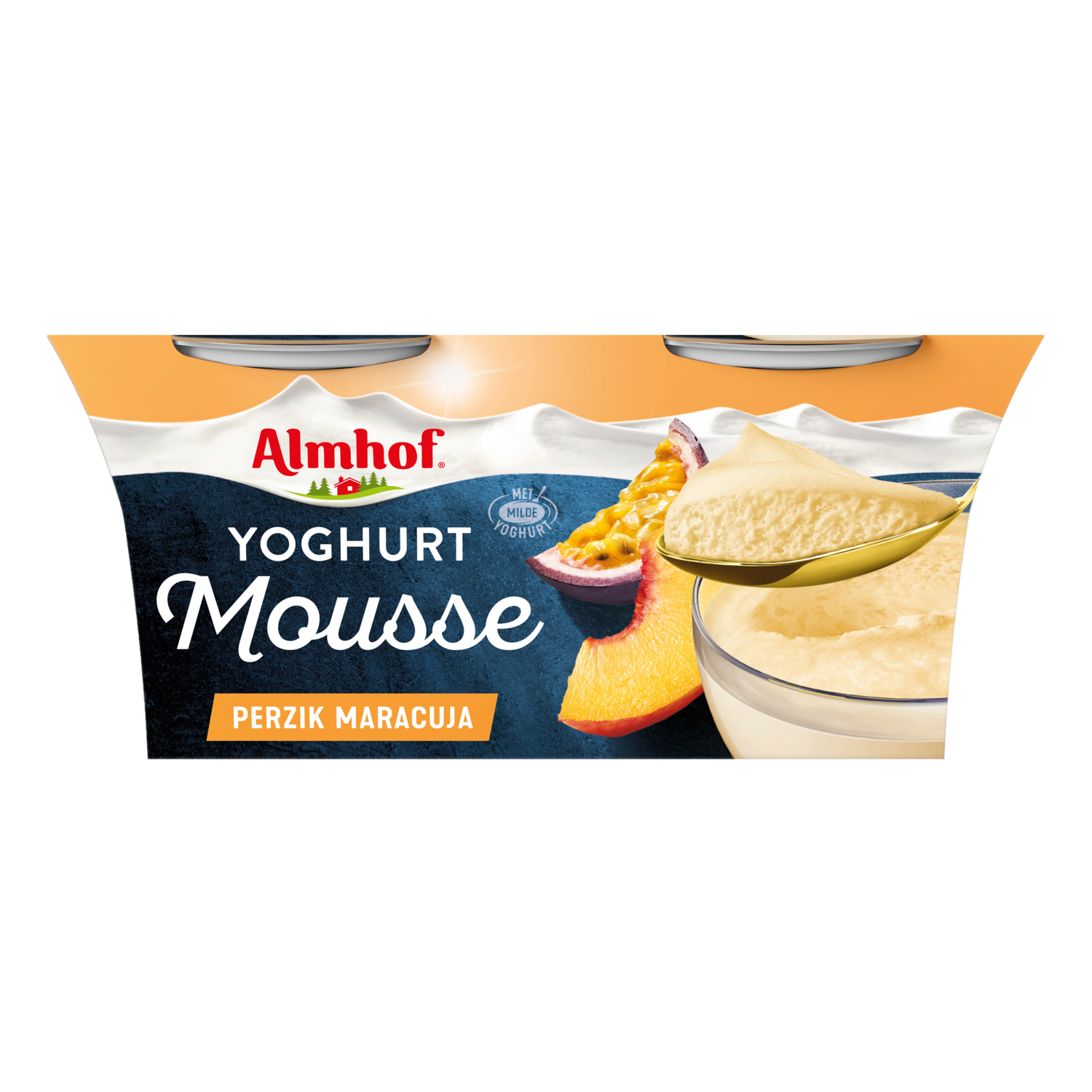 Almhof Yoghurt mousse perzik maracuja 2 st.