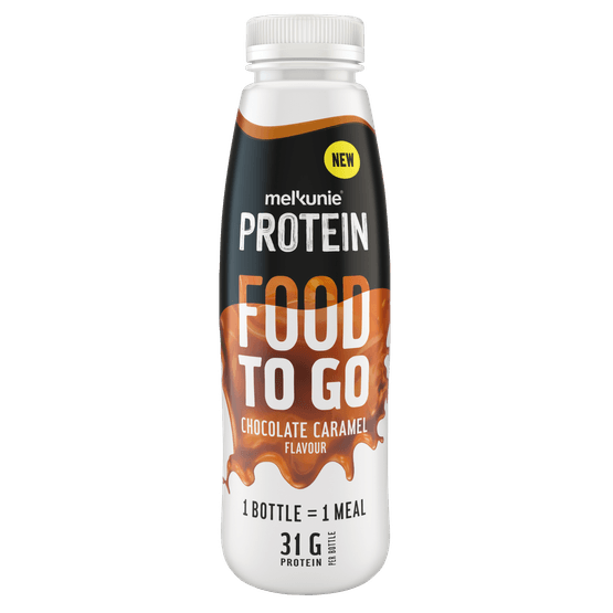 Foto van Melkunie Protein food to go chocolade karamel op witte achtergrond