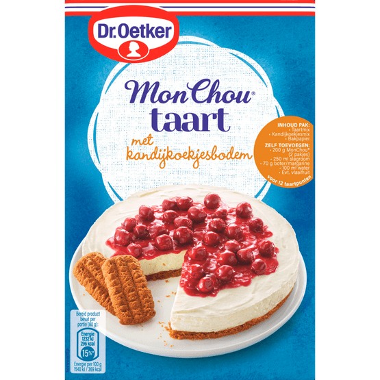 Foto van Dr. Oetker MonChoutaart kandijbodem op witte achtergrond