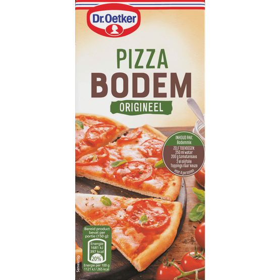 Foto van Dr. Oetker Pizza bodem mix origineel op witte achtergrond