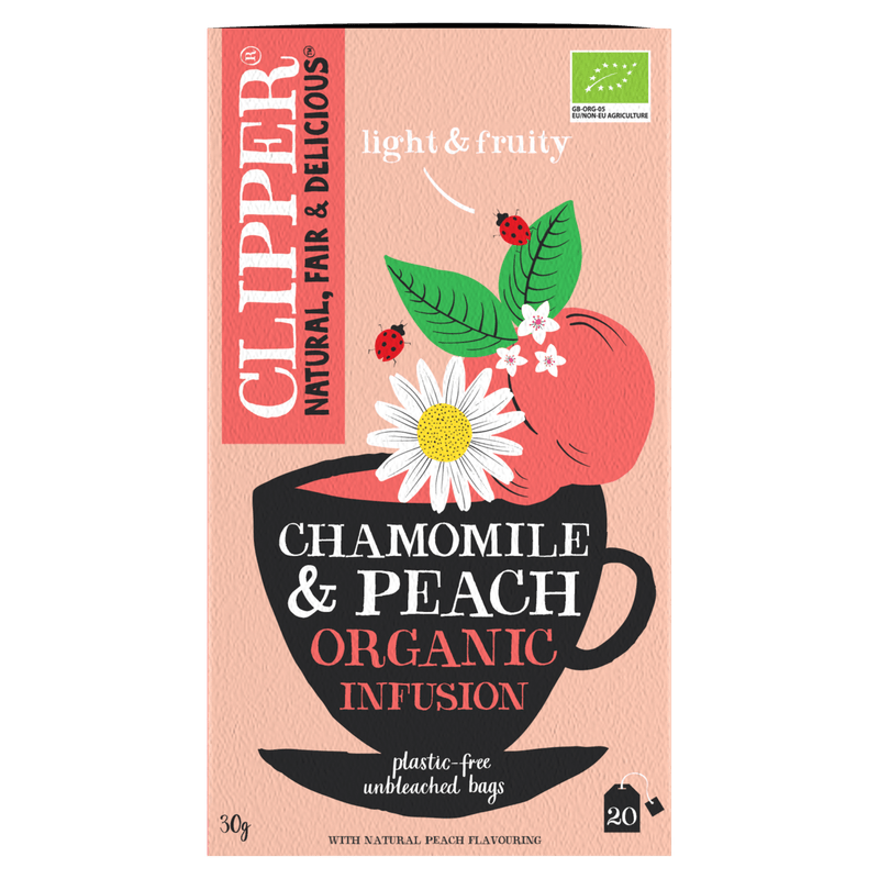 Clipper Kruidenthee chamomile peach bio 20 zk.