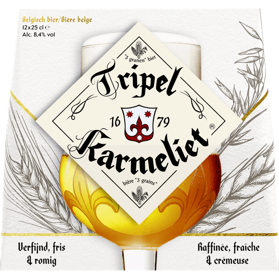 Foto van Karmeliet Tripel 12 pack op witte achtergrond