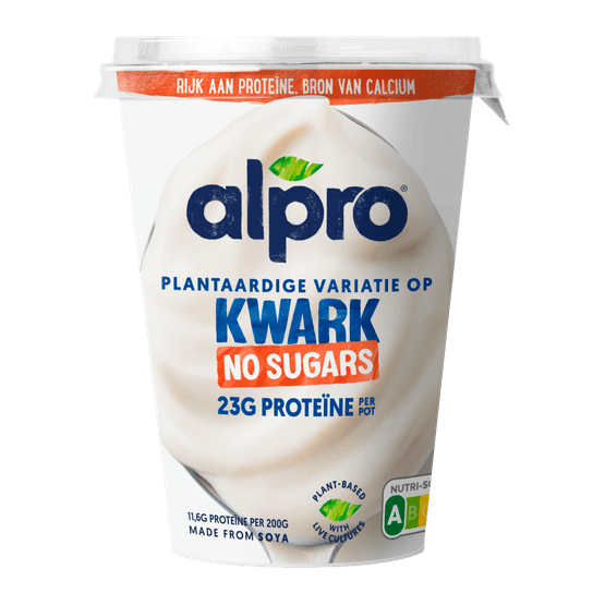 Foto van Alpro Plantaardige variatie op kwark ongezoet op witte achtergrond