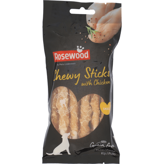 Foto van Pets Hondensnacks chewy sticks chicken 10 stuks op witte achtergrond