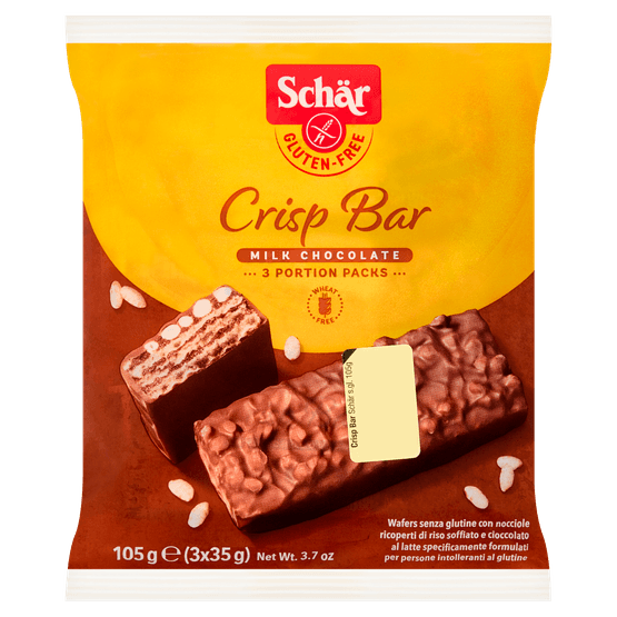 Foto van Schär Crisp bar op witte achtergrond