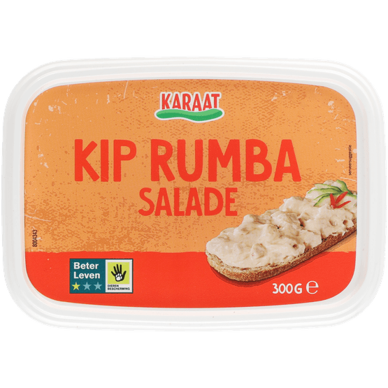 Foto van Karaat Salade kip rumba op witte achtergrond
