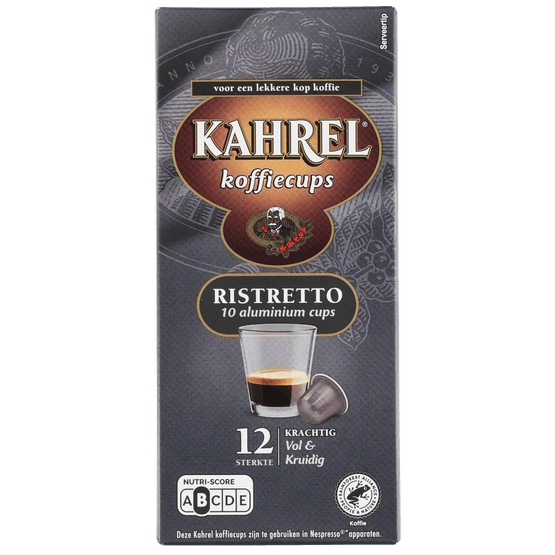 Foto van Kahrel Koffiecups ristretto sterkte 12 op witte achtergrond