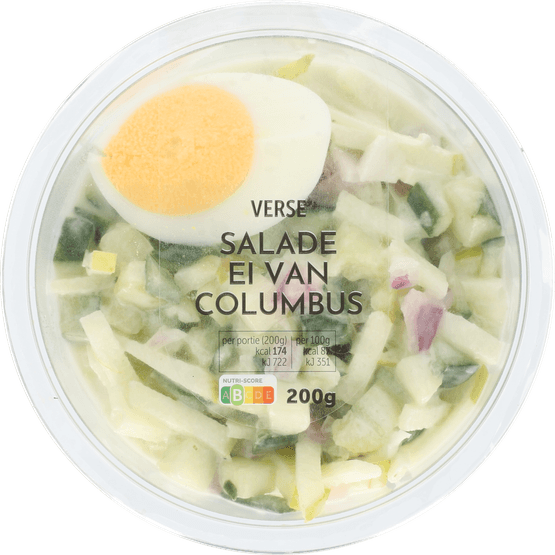 Foto van Fresh & easy Rauwkost ei columbus op witte achtergrond