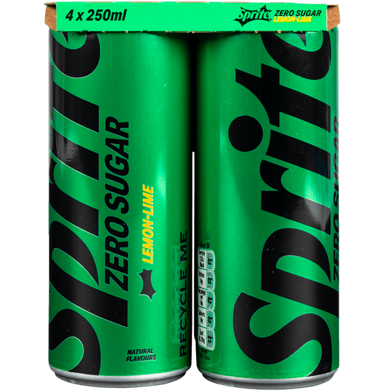 Foto van Sprite Refresh zero sugar 4x25cl op witte achtergrond