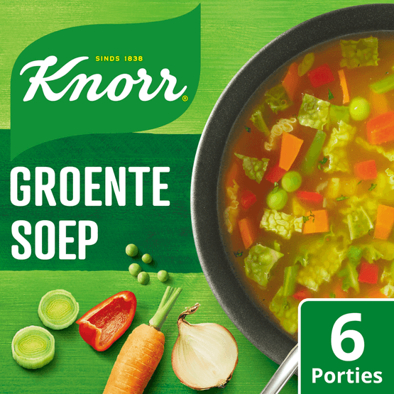 Foto van Knorr Groentesoep duopak op witte achtergrond