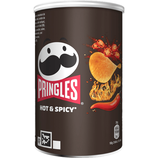 Foto van Pringles Chips hot & spicy op witte achtergrond