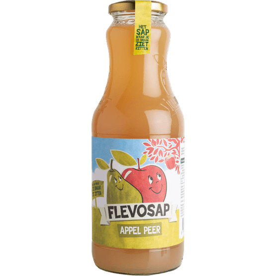 Foto van Flevosap Appel peer op witte achtergrond