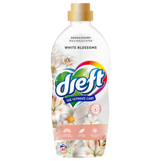 Foto van Dreft Wasverzachter white blossom 40 wasbeurten op witte achtergrond