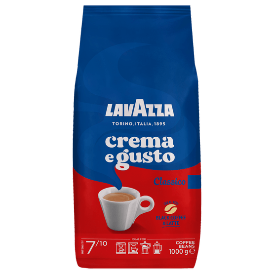 Foto van Lavazza Koffiebonen crema e gusto classico op witte achtergrond