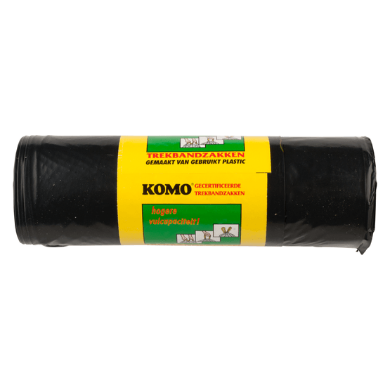 Foto van Komo Vuilniszakken met trekband, 15 stuks a 60 liter op witte achtergrond