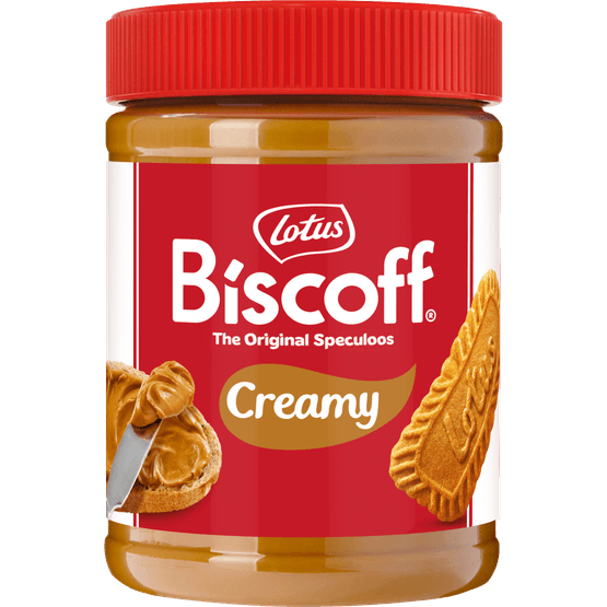 Foto van Lotus Speculoospasta op witte achtergrond