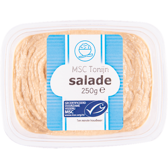 Foto van Menken Salade tonijn op witte achtergrond