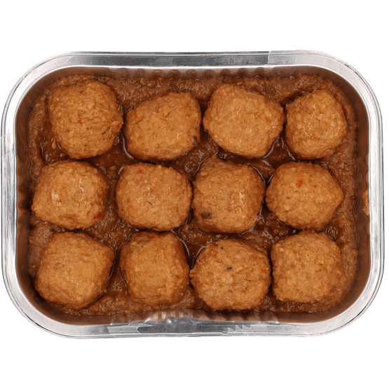 Foto van Grillmasters Kip gehaktballetjes in satesaus op witte achtergrond