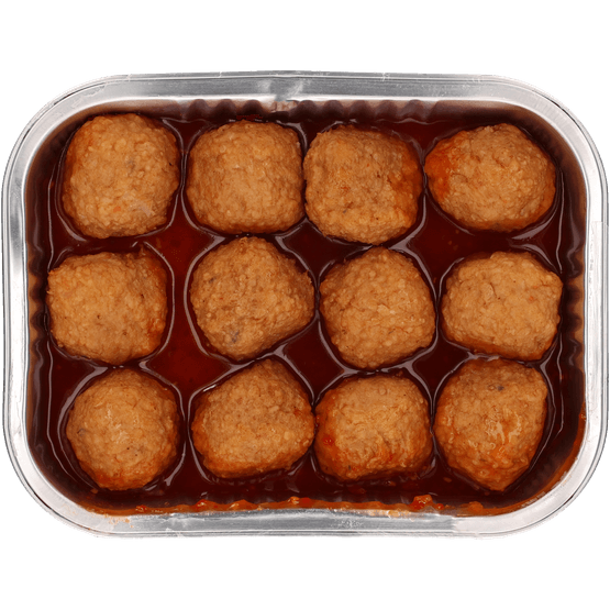 Foto van Grillmasters Kip gehaktballetjes in piri piri saus op witte achtergrond