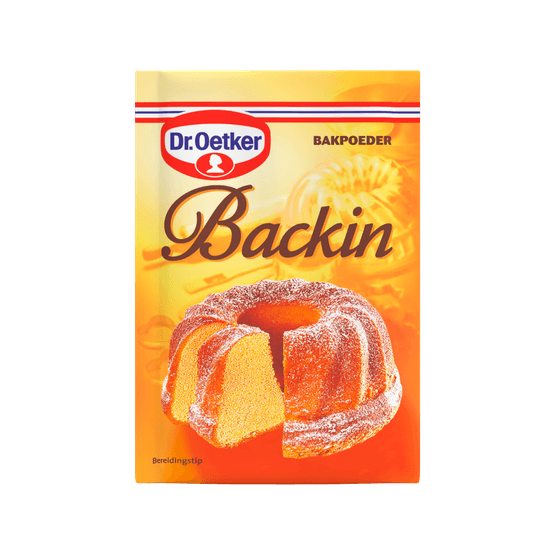 Foto van Dr. Oetker Bakpoeder backin op witte achtergrond