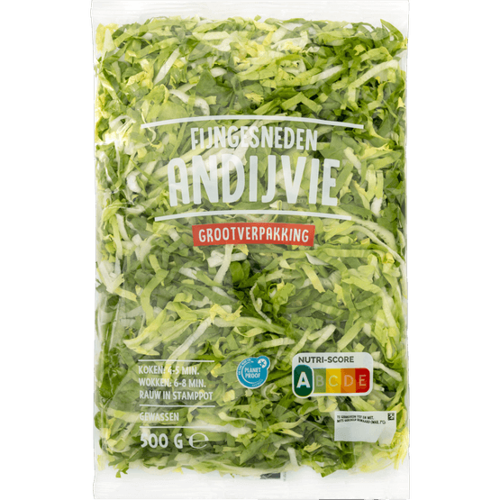 Foto van Fijngesneden andijvie voordeelverpakking op witte achtergrond