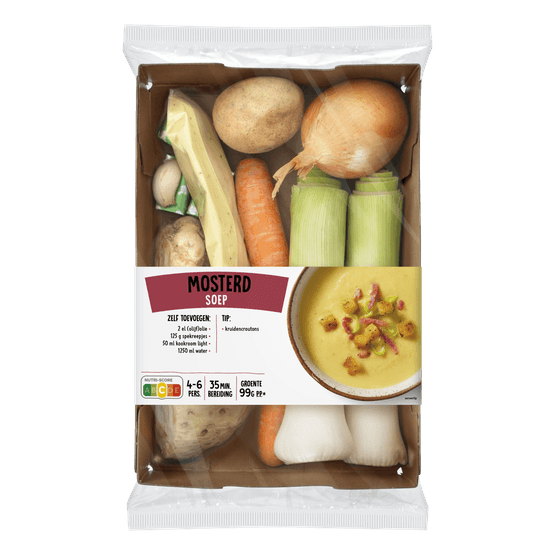 Foto van Verspakket Mosterdsoep op witte achtergrond