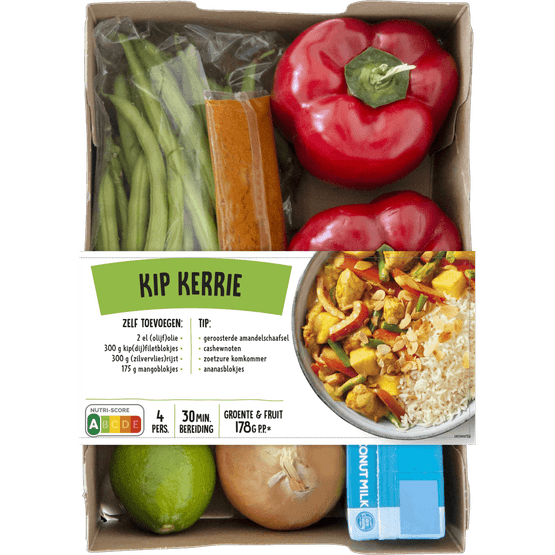 Foto van Verspakket Kip kerrie op witte achtergrond