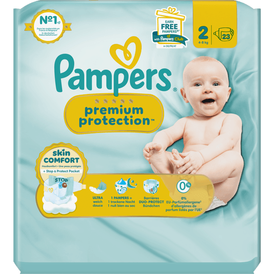 Foto van Pampers Premium protection maat 2 op witte achtergrond