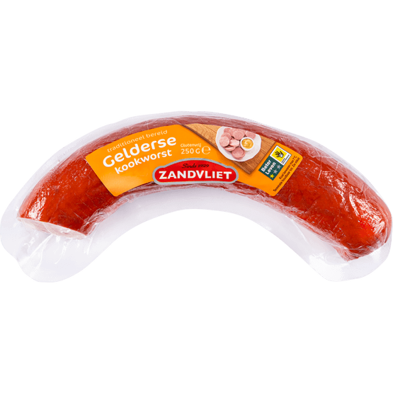 Foto van Zandvliet Gelderse kookworst op witte achtergrond