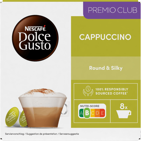 Foto van Nescafé Dolce gusto cappuccino op witte achtergrond