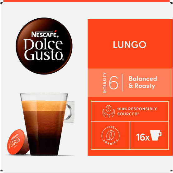 Foto van Nescafé Dolce gusto caffe lungo op witte achtergrond