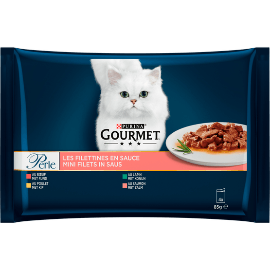 Foto van Gourmet Perle minifilets in saus met groenten 4 stuks op witte achtergrond