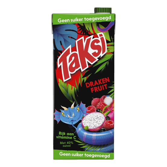 Foto van Taksi Drakenfruit geen suiker toegevoegd op witte achtergrond