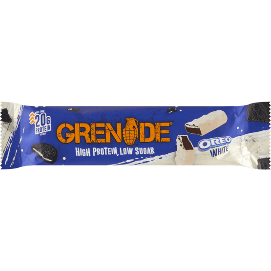 Foto van Grenade Protein bar oreo white op witte achtergrond