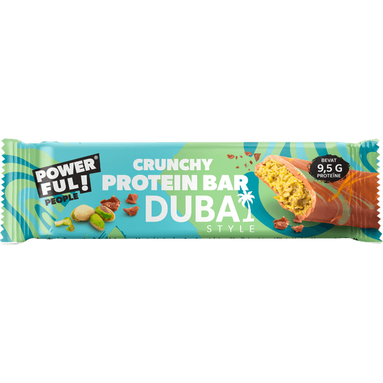 Foto van PowerfulPeople Proteine bar dubai style op witte achtergrond